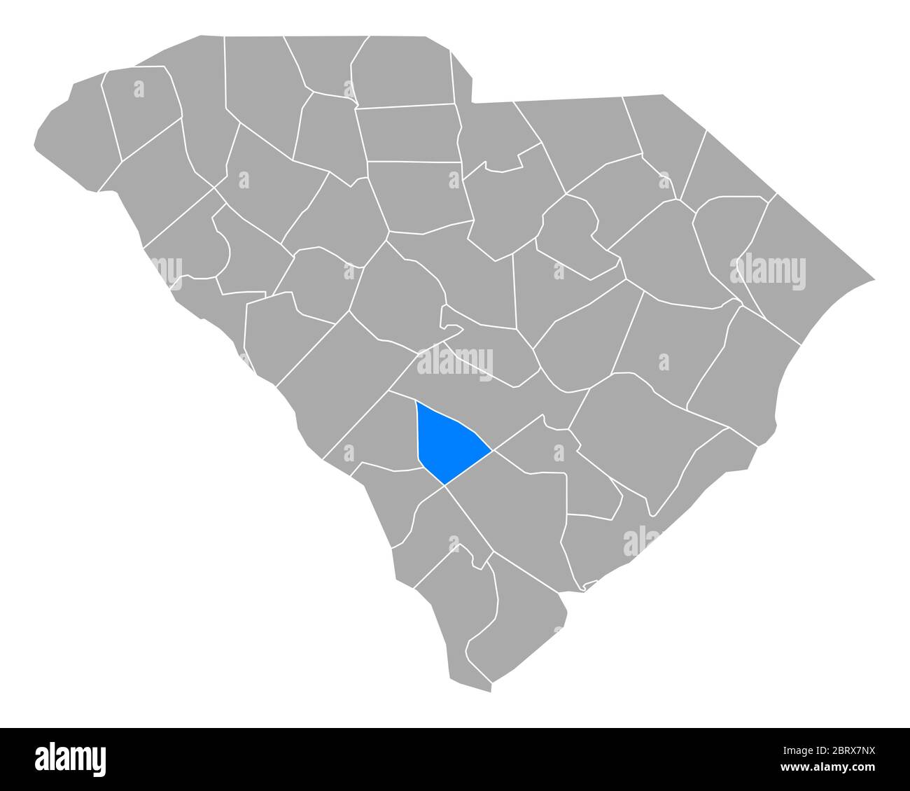 Bamberga sulla mappa di South Carolina Foto Stock