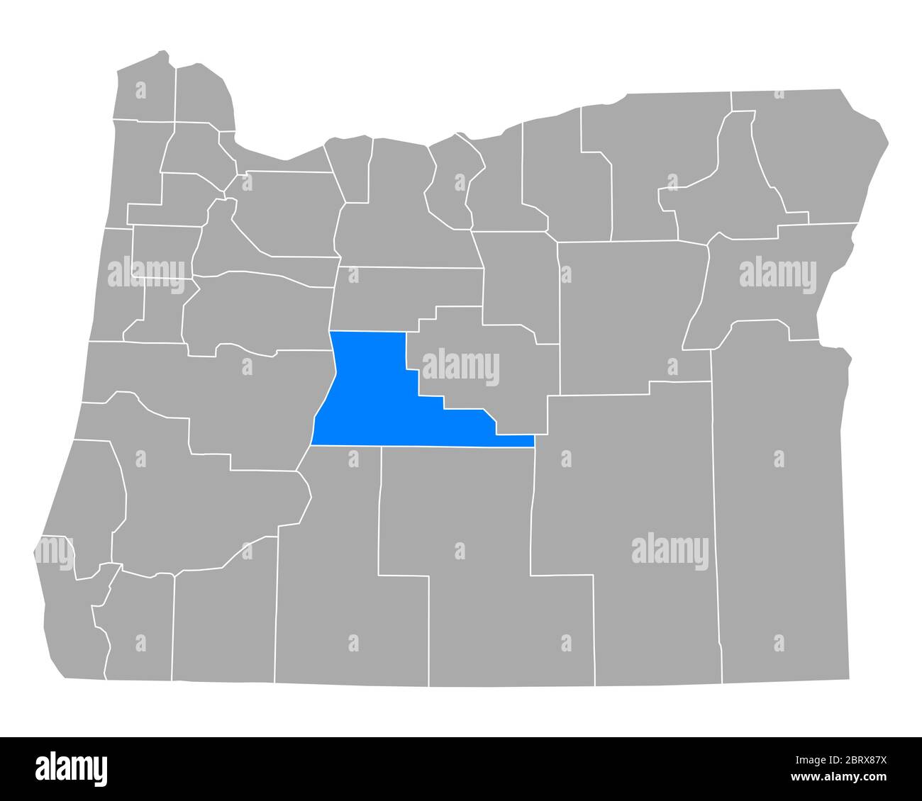 Deschutes sulla mappa di Oregon Foto Stock