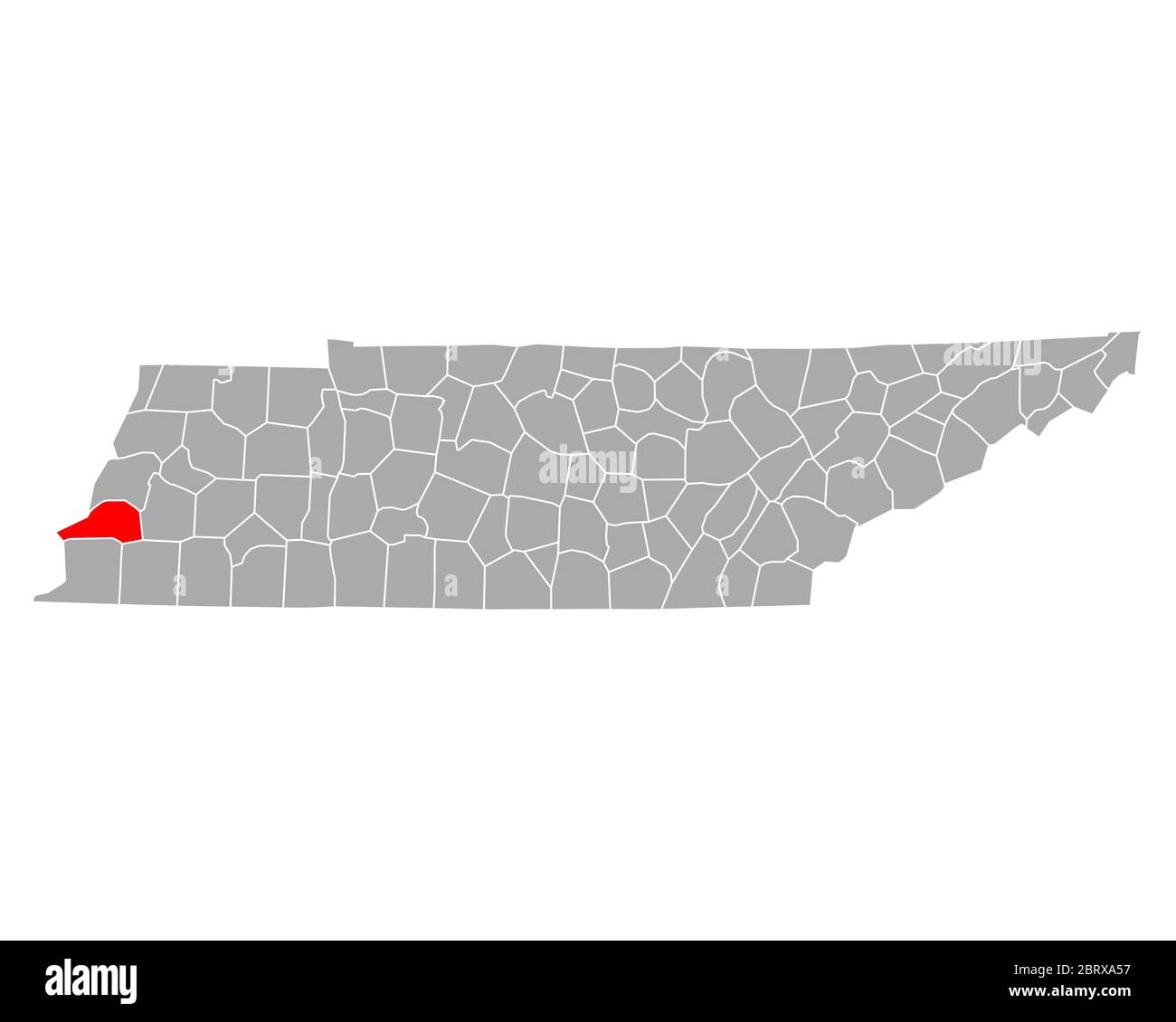Tipton sulla mappa di Tennessee Foto Stock