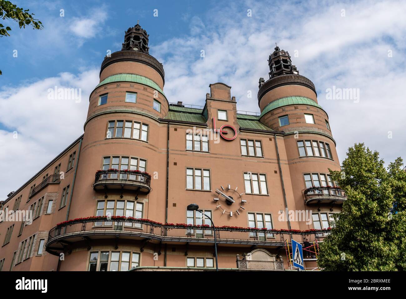 Stoccolma, Svezia - 8 agosto 2019: Costruzione della Confederazione sindacale svedese. Vista esterna Foto Stock