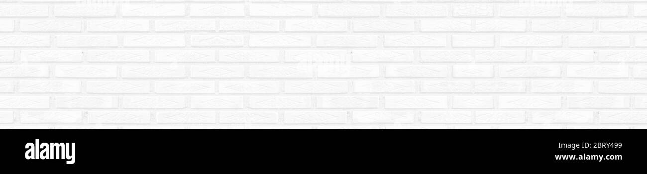 Sfondo bianco mattone texture parete. Panorama immagine Foto Stock