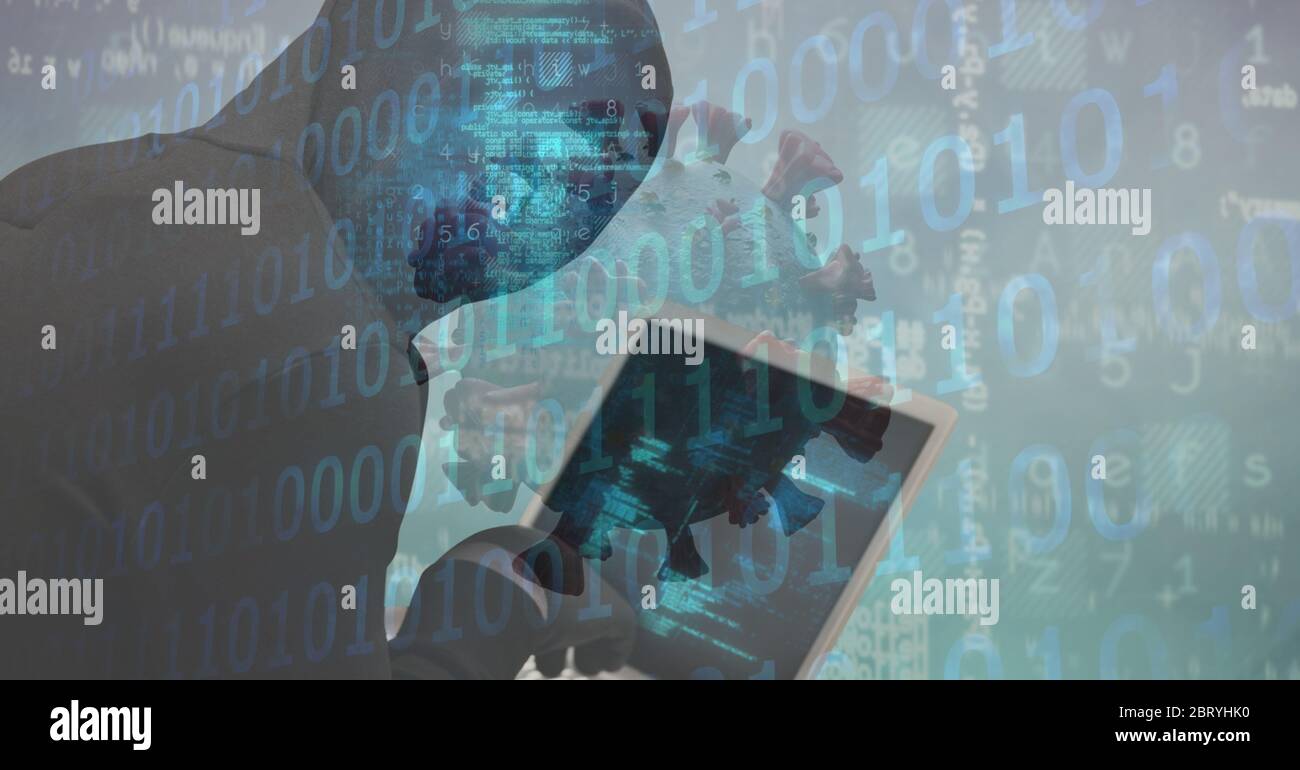 Hacker durante il cavid19 coronavirus pandemia Foto Stock