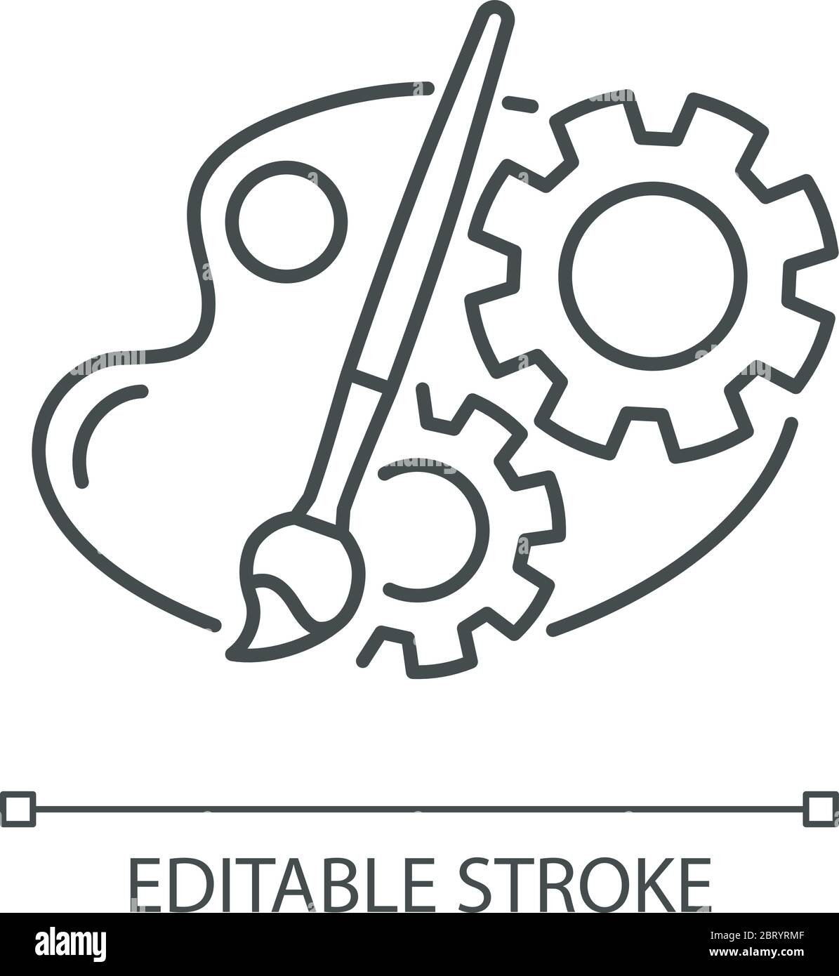 Icona lineare perfetta pixel processo creativo Illustrazione Vettoriale