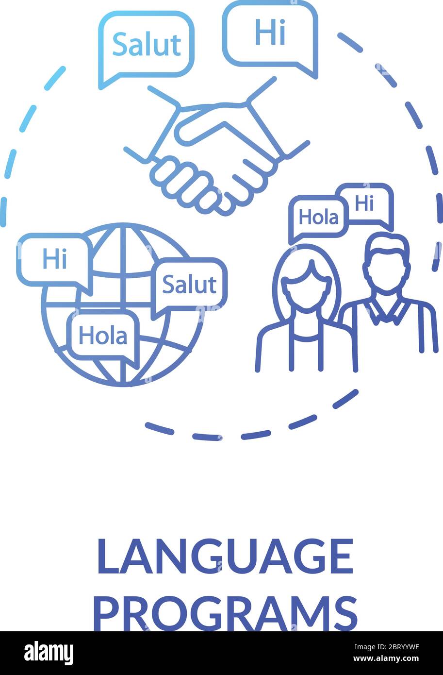 Icona di concetto dei programmi linguistici Illustrazione Vettoriale