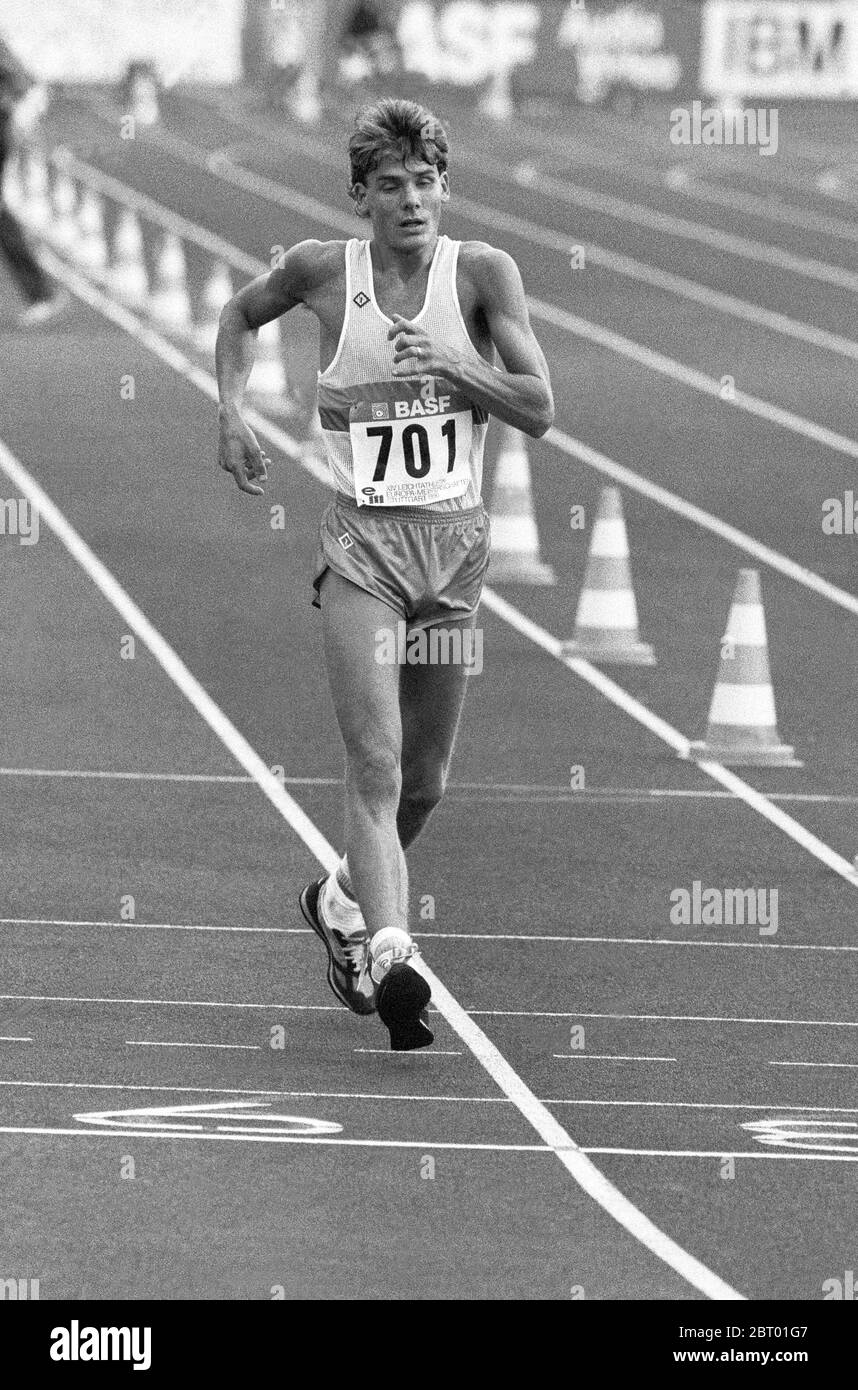 JAN STAAF Atleta svedese a piedi al Campionato europeo di Stoccarda 1986 Foto Stock