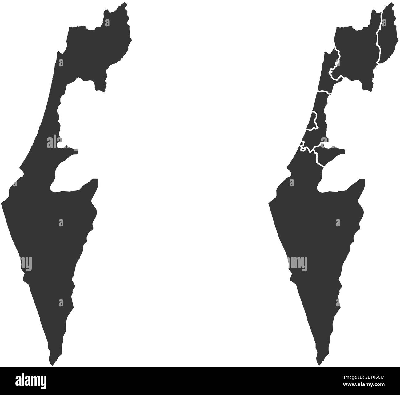 Israele mappe vettoriali con regioni amministrative, comuni, dipartimenti, frontiere Illustrazione Vettoriale