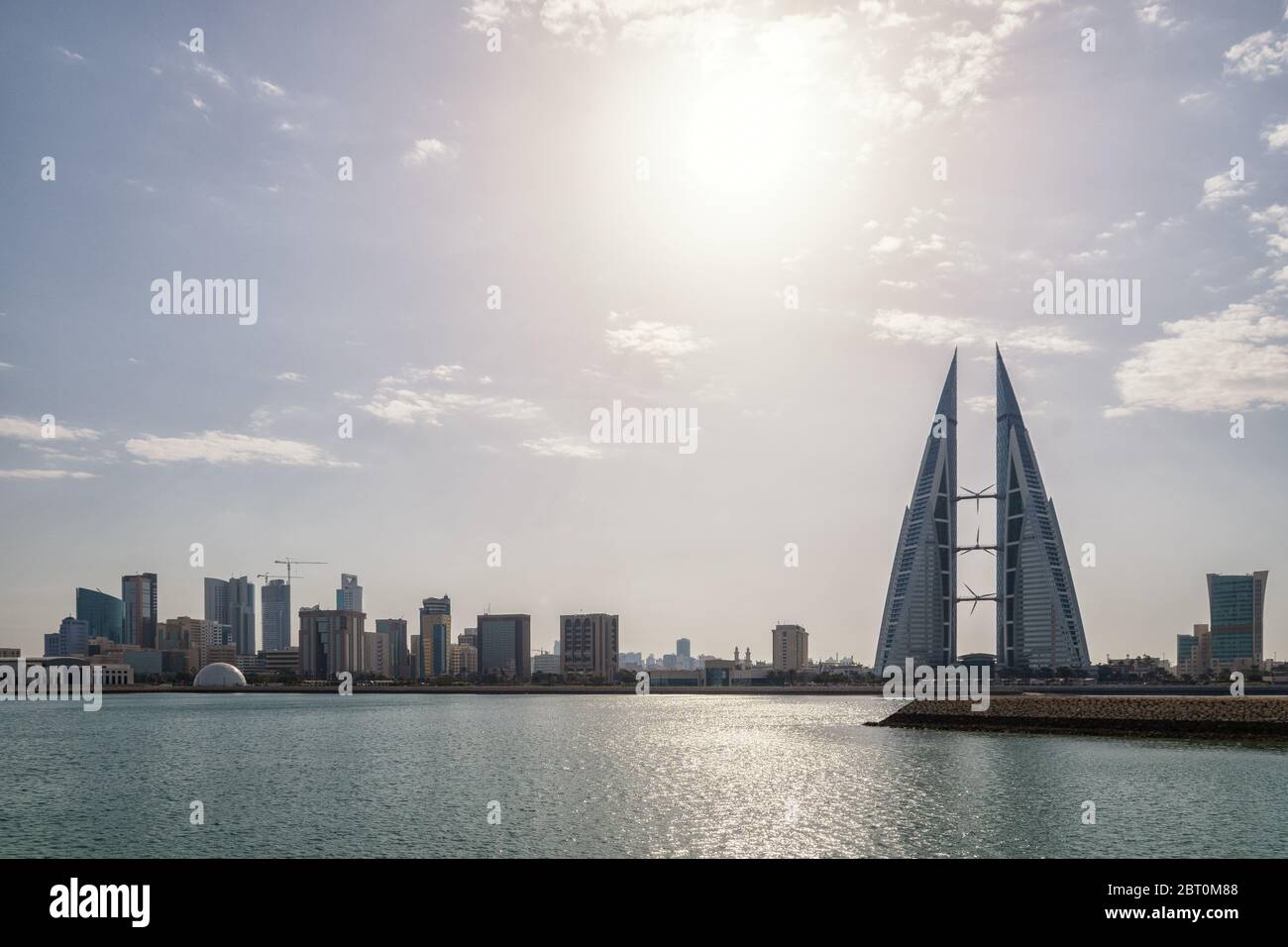 Lo skyline di Manamah nel Bahrain Foto Stock
