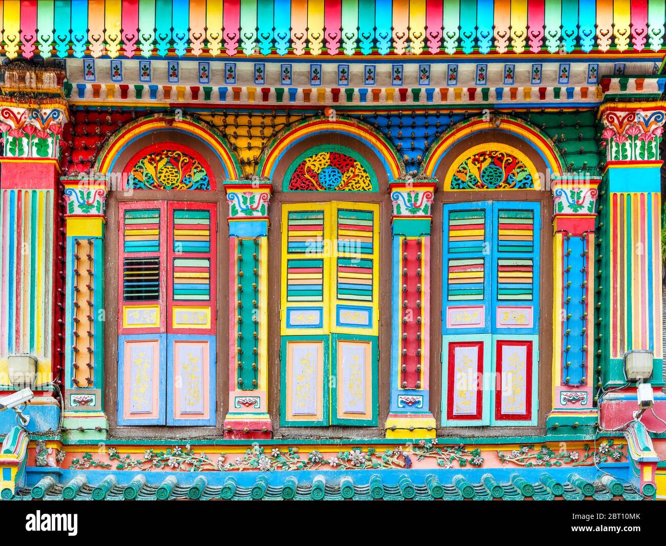Casa colorata di Tan Teng Niah in Little India. Quest'ultima storica villa in stile coloniale cinese a Singapore è stata costruita nel 1900 ed è ora una villa nazionale Foto Stock