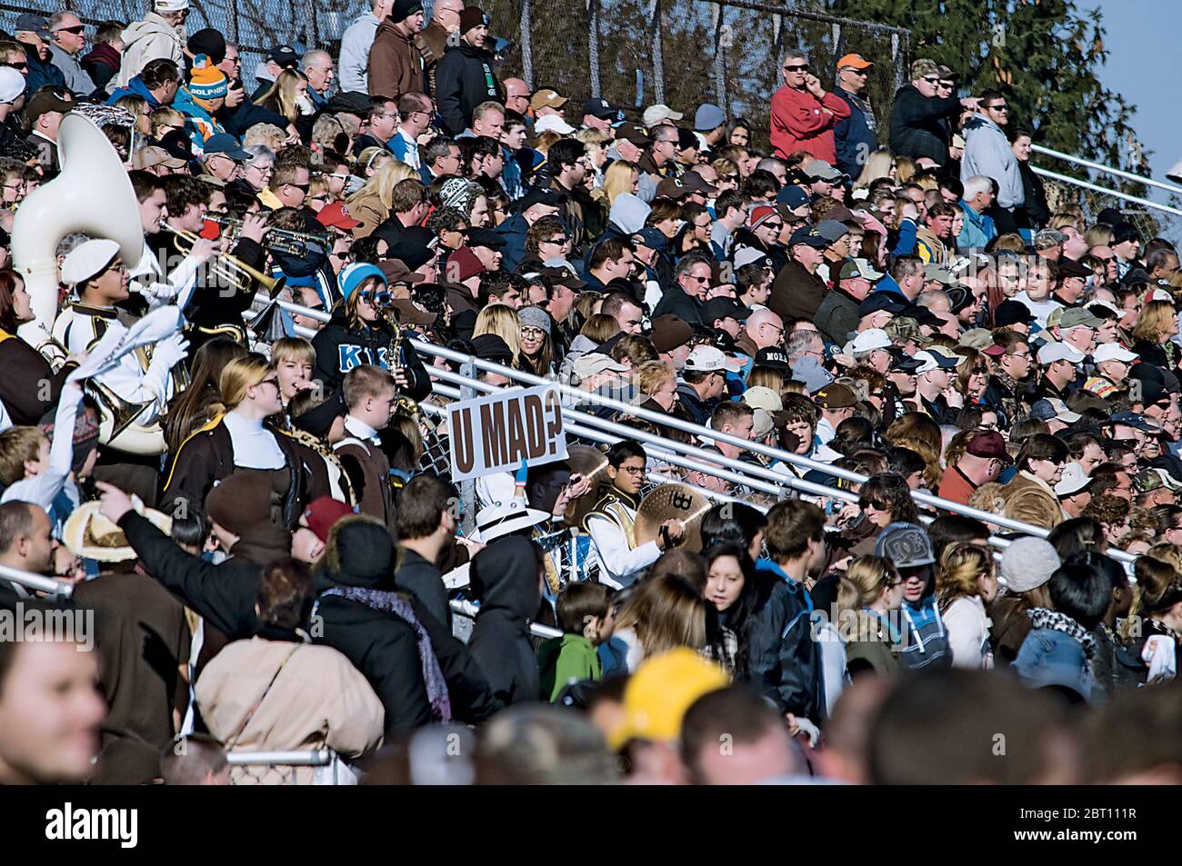 Gioco di Calcio Crowd giorno di ringraziamento Foto Stock