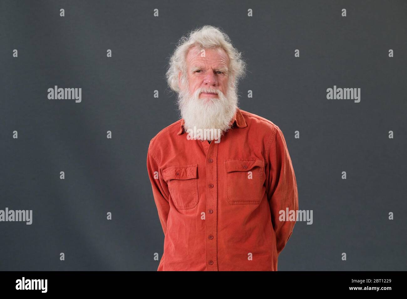 Lo scrittore indigeno australiano Bruce Pascoe partecipa a una fotocellula durante l'annuale Edinburgh International Book Festival 2018 Foto Stock