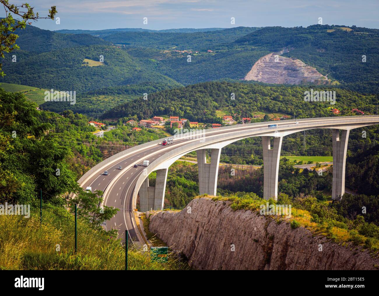 Autostrada A1 vicino a Capodistria, Slovenia. Foto Stock