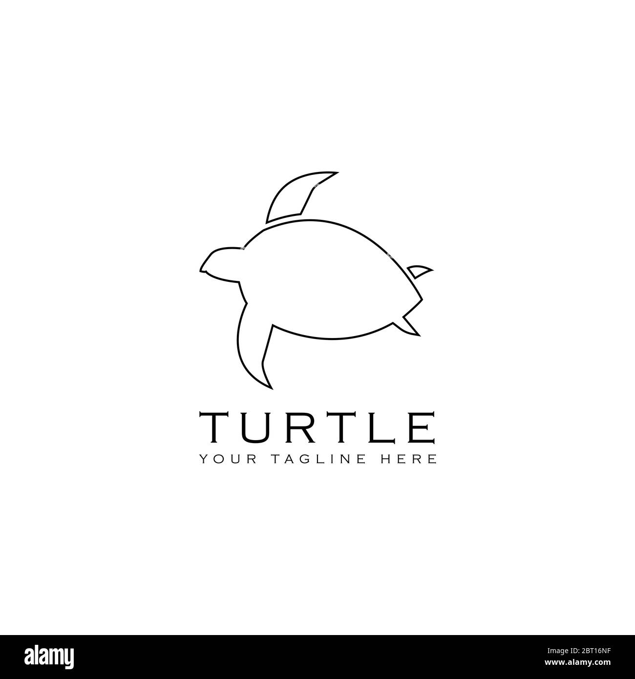 Questo logo mostra una tartaruga. Questo logo è adatto per l'uso come logo aziendale o aziendale impegnato in osservatori animali e marini. Illustrazione Vettoriale
