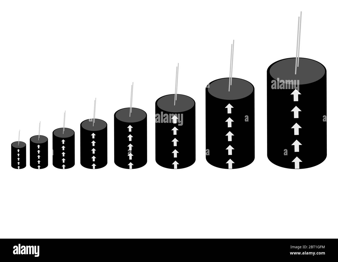 Componenti elettronici modello condensatore elettrolitico per testo. Illustrazione Vettoriale