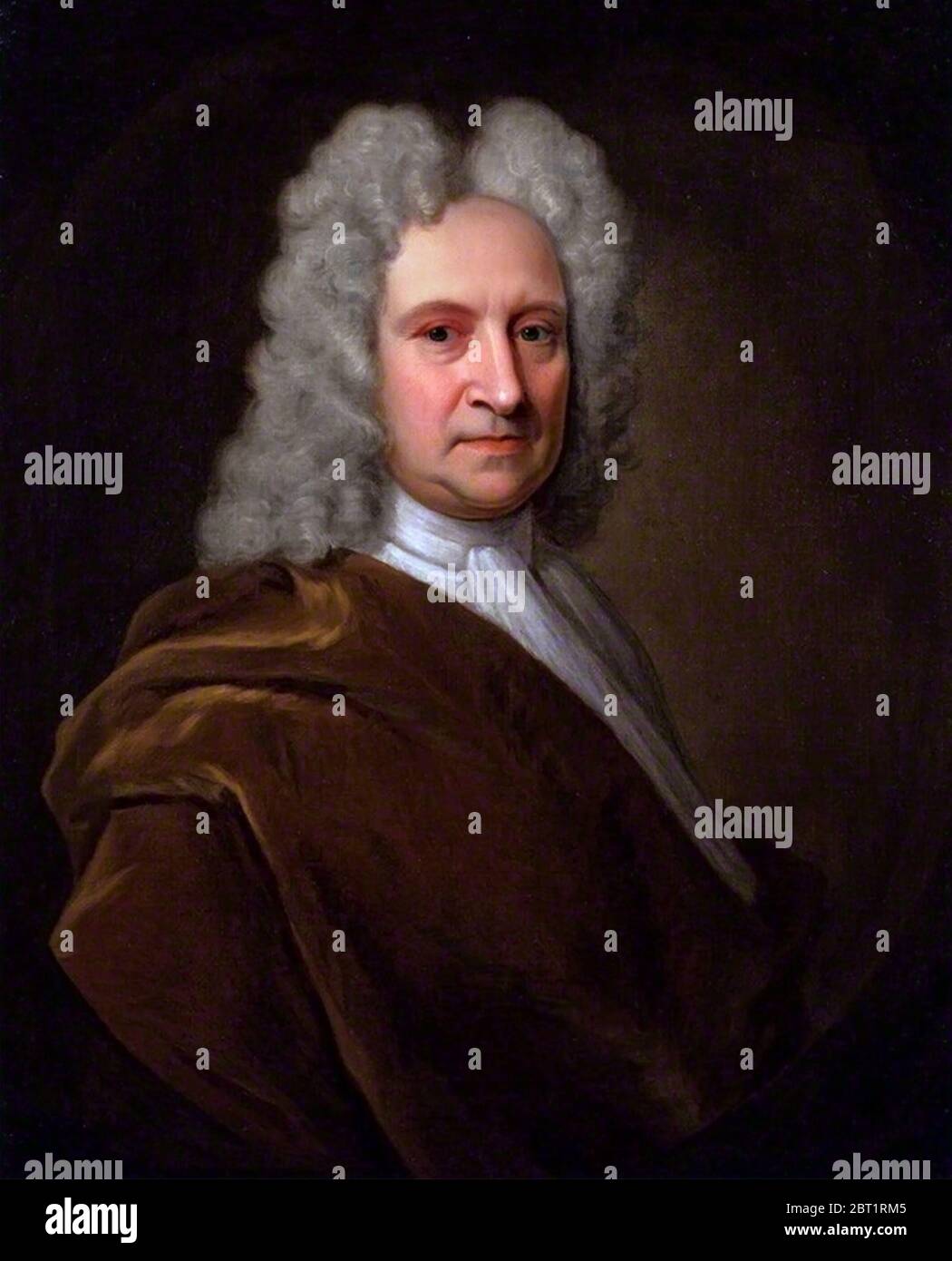 Edmond Halley (o Edmund Halley - 1656-1742), ritratto di Richard Phillips, olio su tela, c.1722. Foto Stock