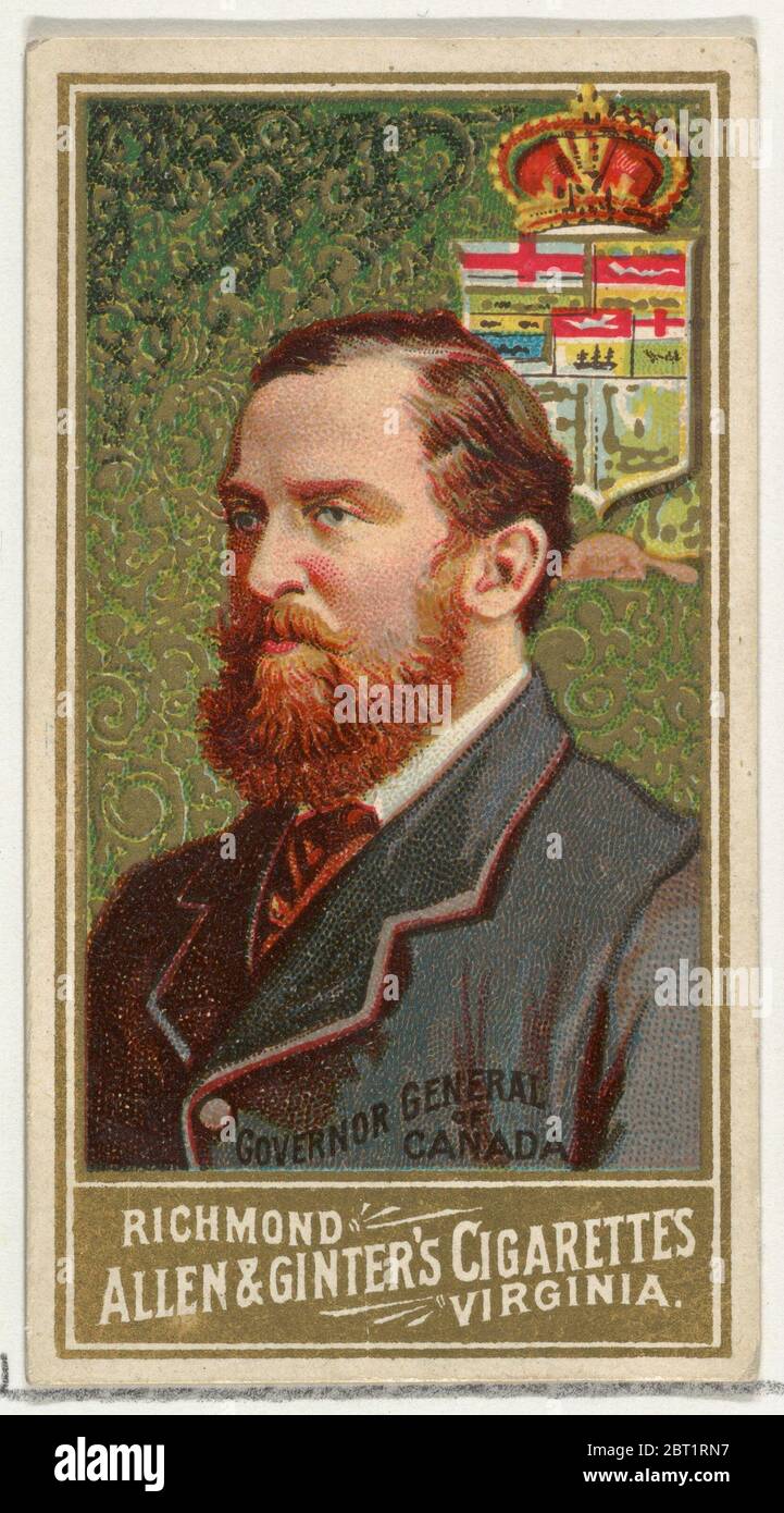 Governatore Generale del Canada, dalla World's Sovereigns Series (N34) per Allen &amp; Ginter Cigarettes, 1889. Foto Stock