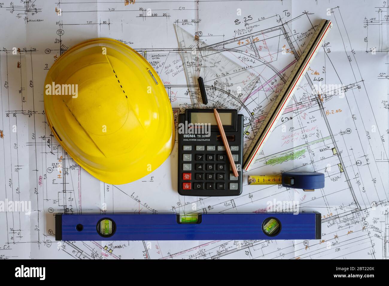 strumenti per architetti e ingegneri Foto Stock
