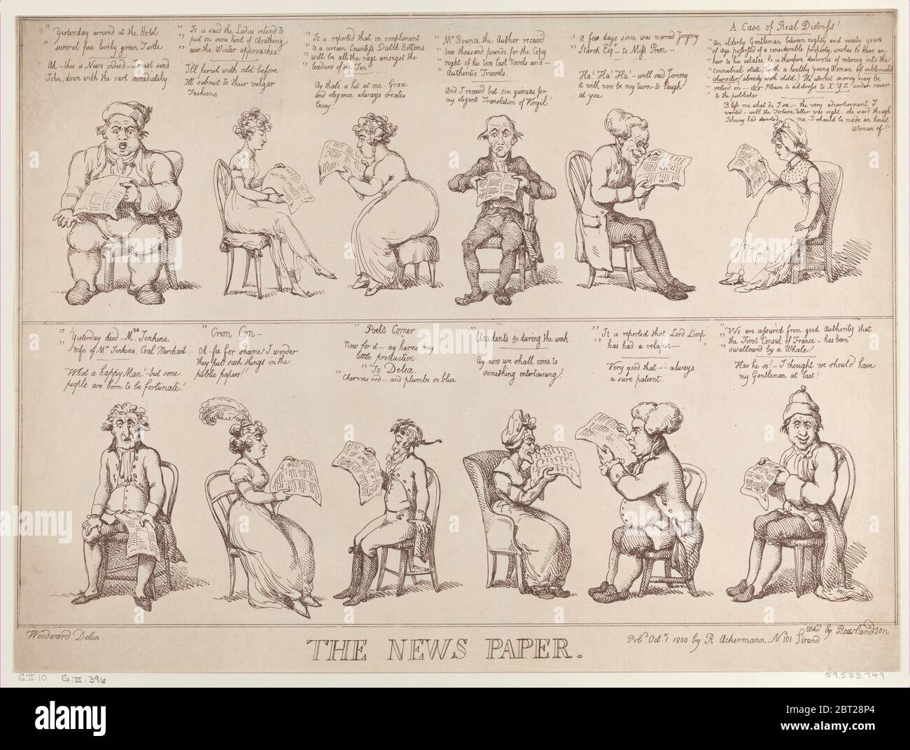 Il documento di notizie, 1 ottobre 1808. Foto Stock