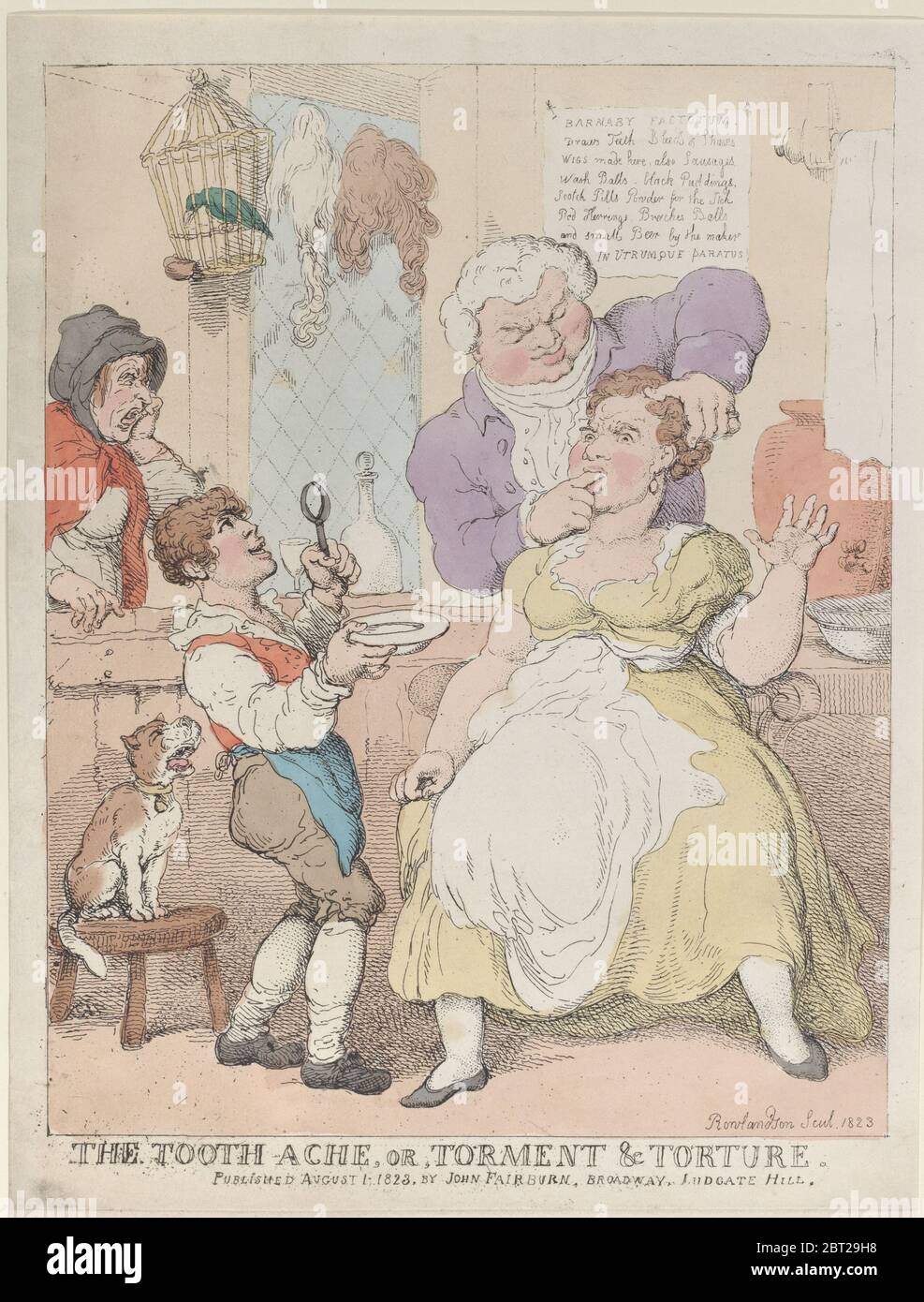 The Tooth-Ache, OR, Torment &amp; torture, 1 agosto 1823. Foto Stock