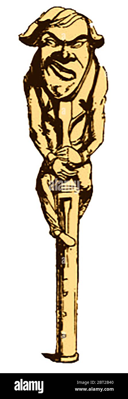 Un ritratto di 1842 caricature di Hubert Collinet celebrò il flageolet solista internazionale. Hubert Collinet era il più apprezzato virtuoso francese del suo tempo e probabilmente era l'unico flageolet a raggiungere la fama internazionale. Essendo abbastanza piccolo in statura, è stato spesso disegnato, come in questa caricatura, con uno strumento della stessa dimensione di se stesso. In Gran Bretagna Collinet visitò l'Inghilterra circa 1819 e passò il 1820 e il 1830 a giocare per le palle della società, oltre che con un certo numero di orchestre diverse, tra cui la Quadrille Band al Vauxhall Pleasure Gardens, Londra . Foto Stock