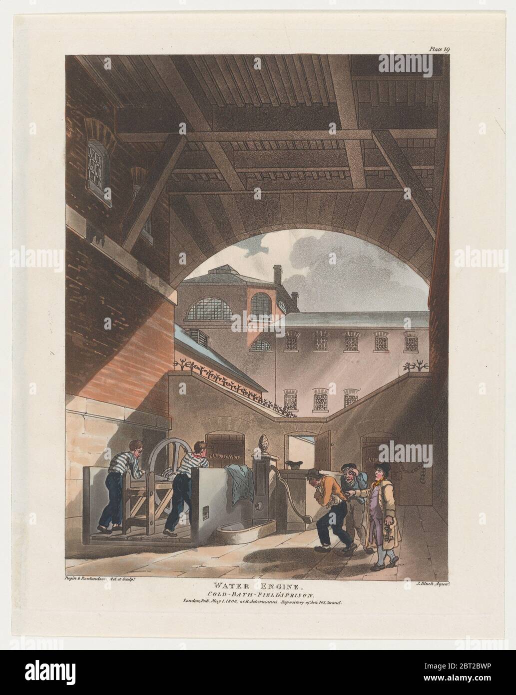 Motore ad acqua, carcere di campo di bagni freddi, 1808. Foto Stock