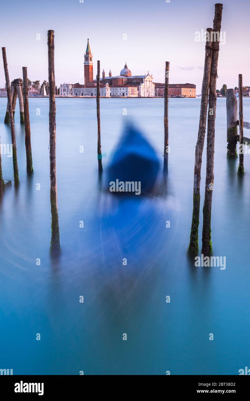 Funivia astratta di fronte a San Giorgio maggiore, Venezia, Veneto, Italia Foto Stock