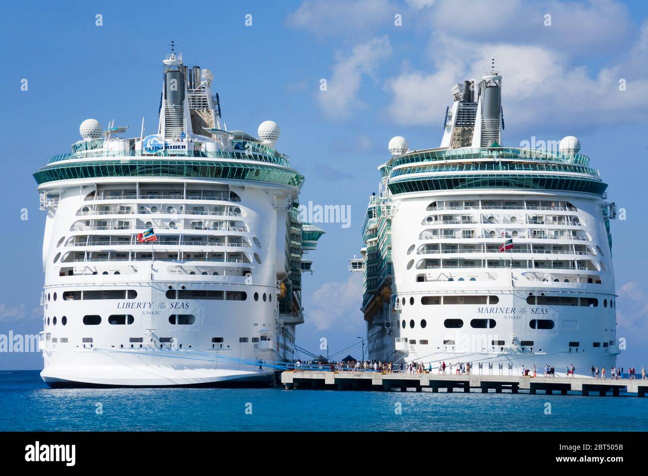 Navi da crociera a Puerta Maya sull'isola di Cozumel, Quintana Roo, Messico Foto Stock