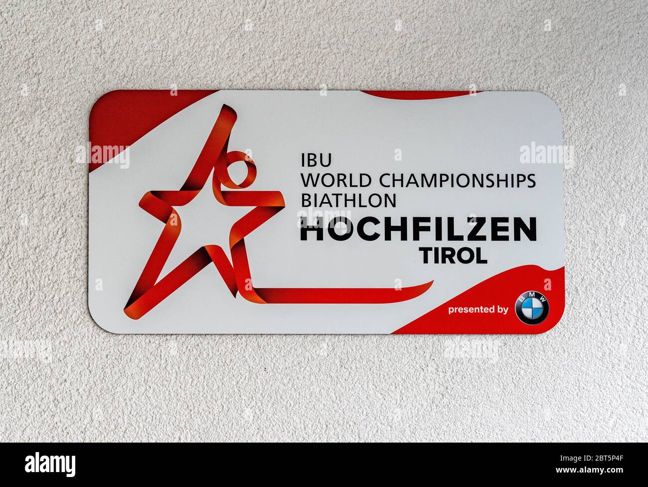 Visita allo stadio di biathlon Hochfilzen, Austria Foto Stock