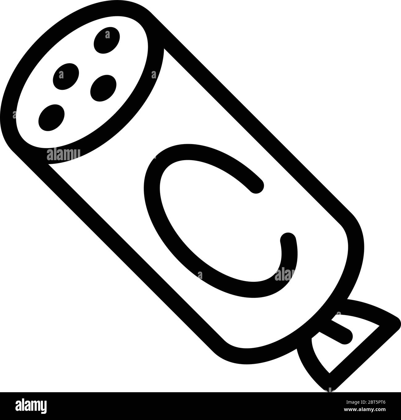 Icona salsiccia macellaio, stile contorno Illustrazione Vettoriale