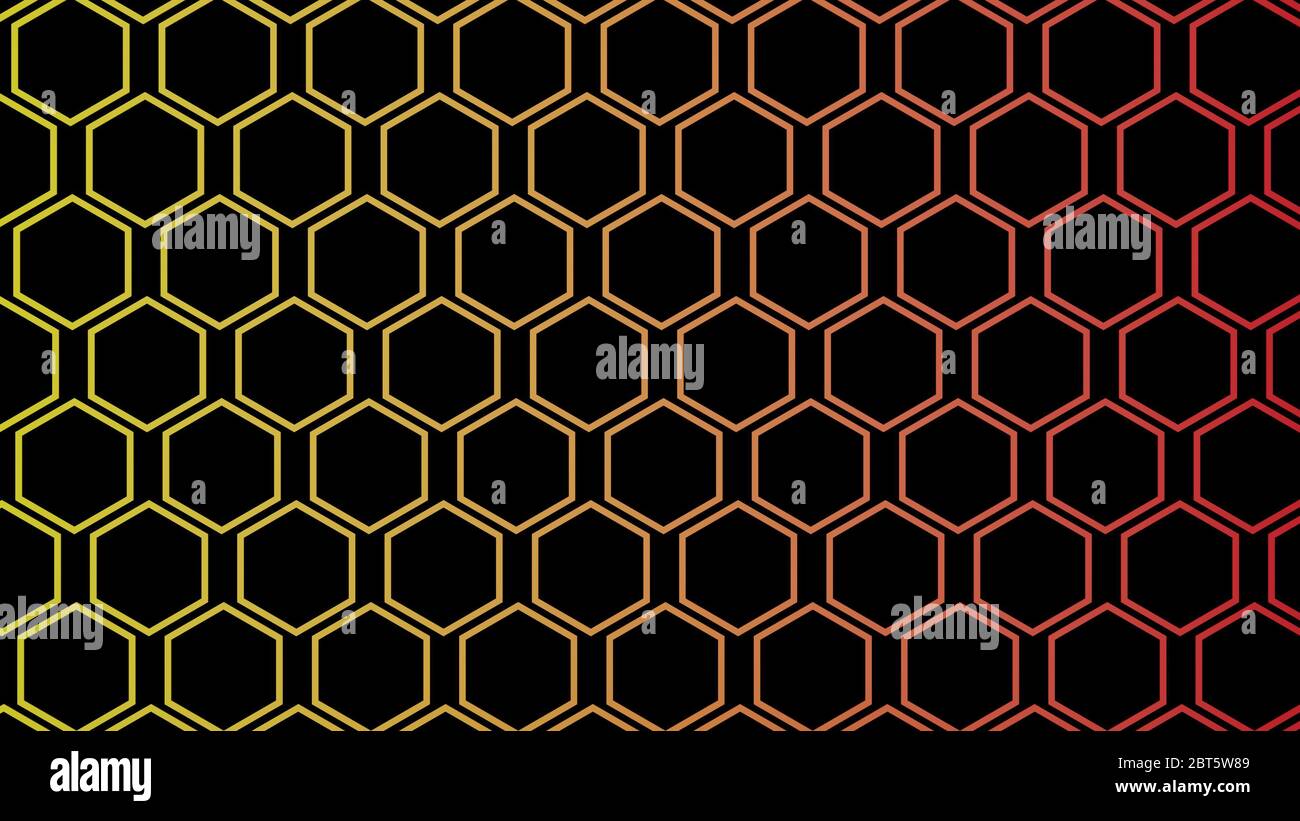 Sfondo astratto, esagoni o nidi d'ape, rendering 3D, concetto di connessione di rete esagonale, disegno di illustrazione geometrica, disposizione piatta Foto Stock