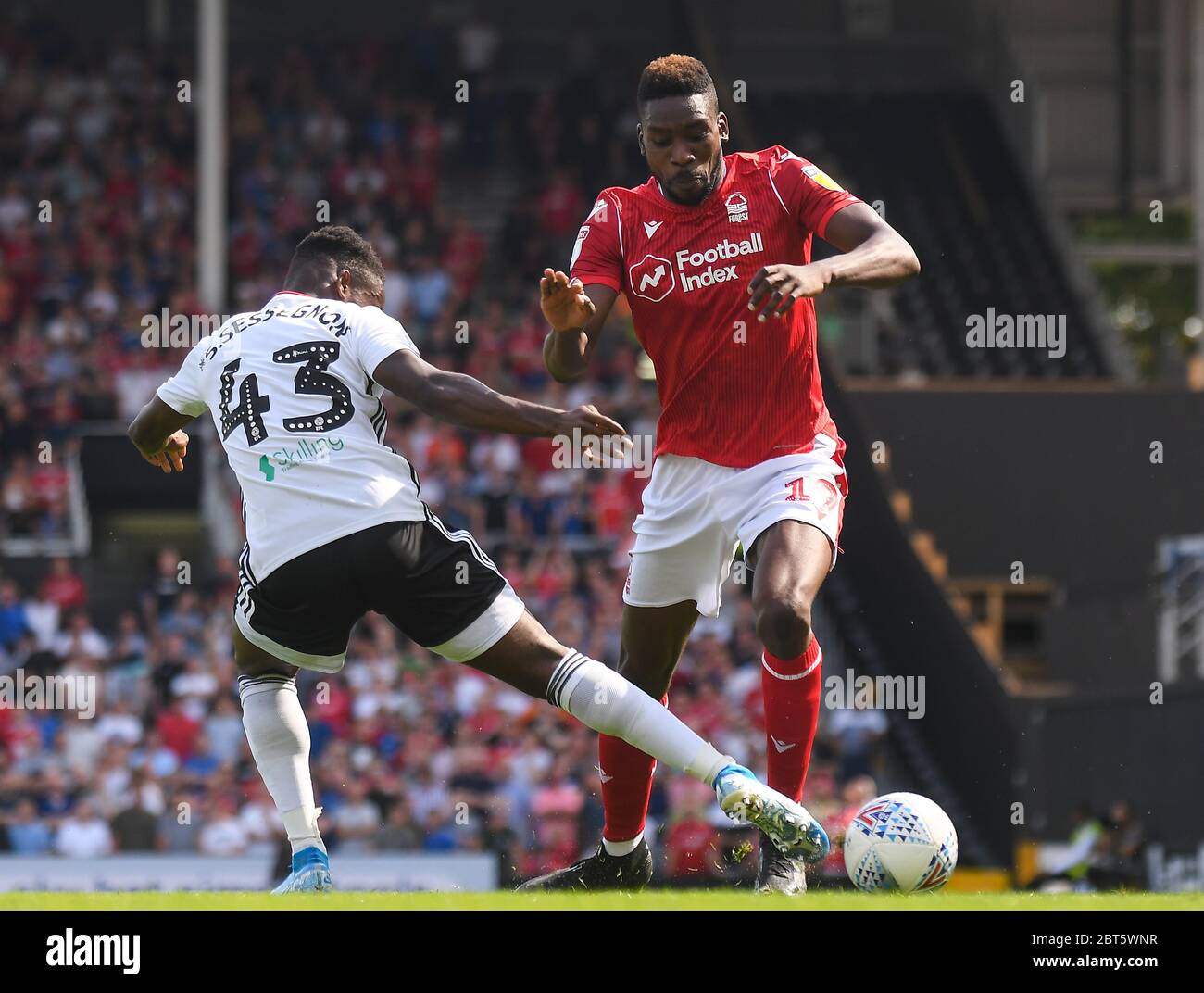 LONDRA, INGHILTERRA - 24 AGOSTO 2019: Sammy Ameobi of Forest pictured durante il campionato EFL SkyBet 2019/20 tra Fulham FC e Nottingham Forest FC a Craven Cottage. Foto Stock