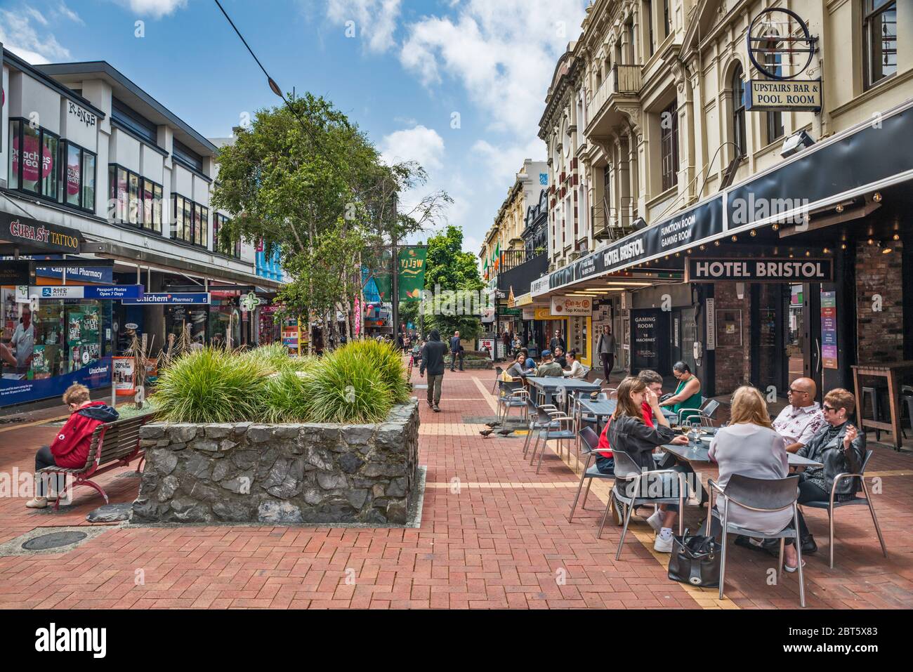 Centro commerciale Cuba a Cuba Street a Wellington, Isola del Nord, Nuova Zelanda Foto Stock