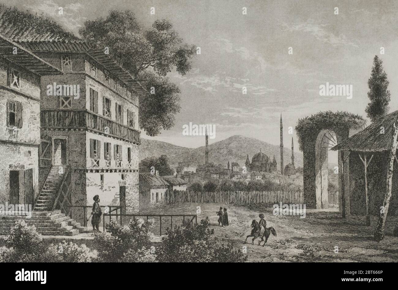 Era ottomana. Turchia. Costantinopoli. Le quaranta Chiese (Keurk Klica). Incisione, 19 ° secolo. Foto Stock