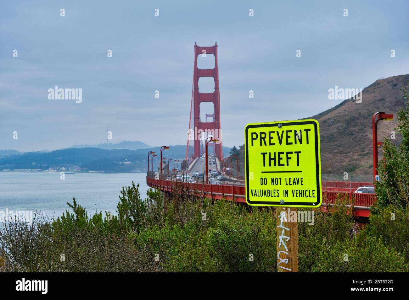 Prevenire il furto al Golden Gate Foto Stock
