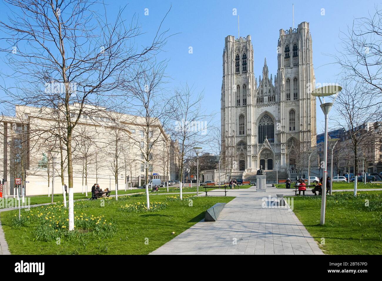 La cattedrale di Sint Michiels en Goedele nel centro di Bruxelles, Belgio - 03 marzo 2011 Foto Stock