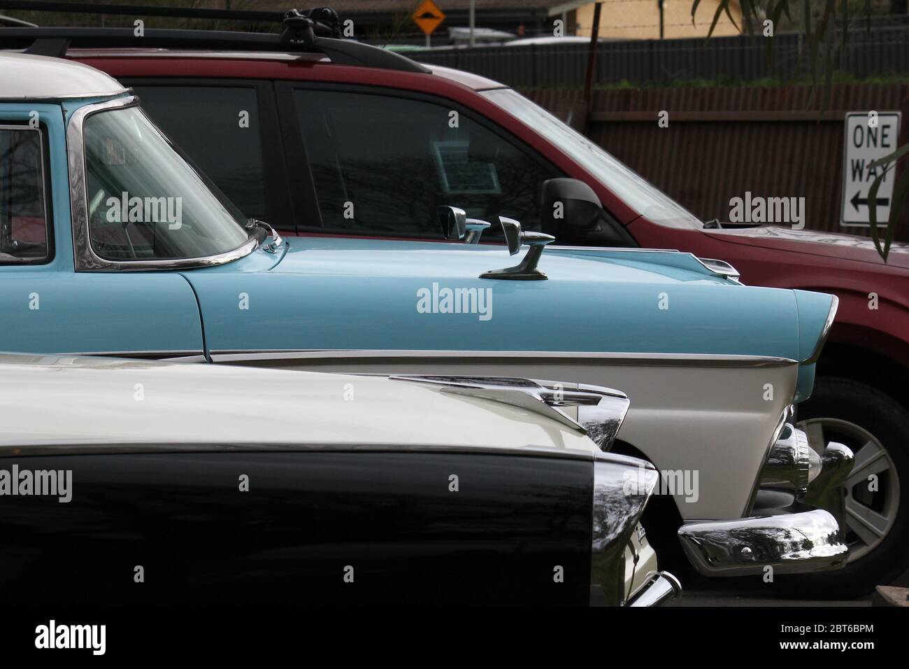 Classica auto Chevrolet Bel Air a Castlemaine, Victoria Foto Stock