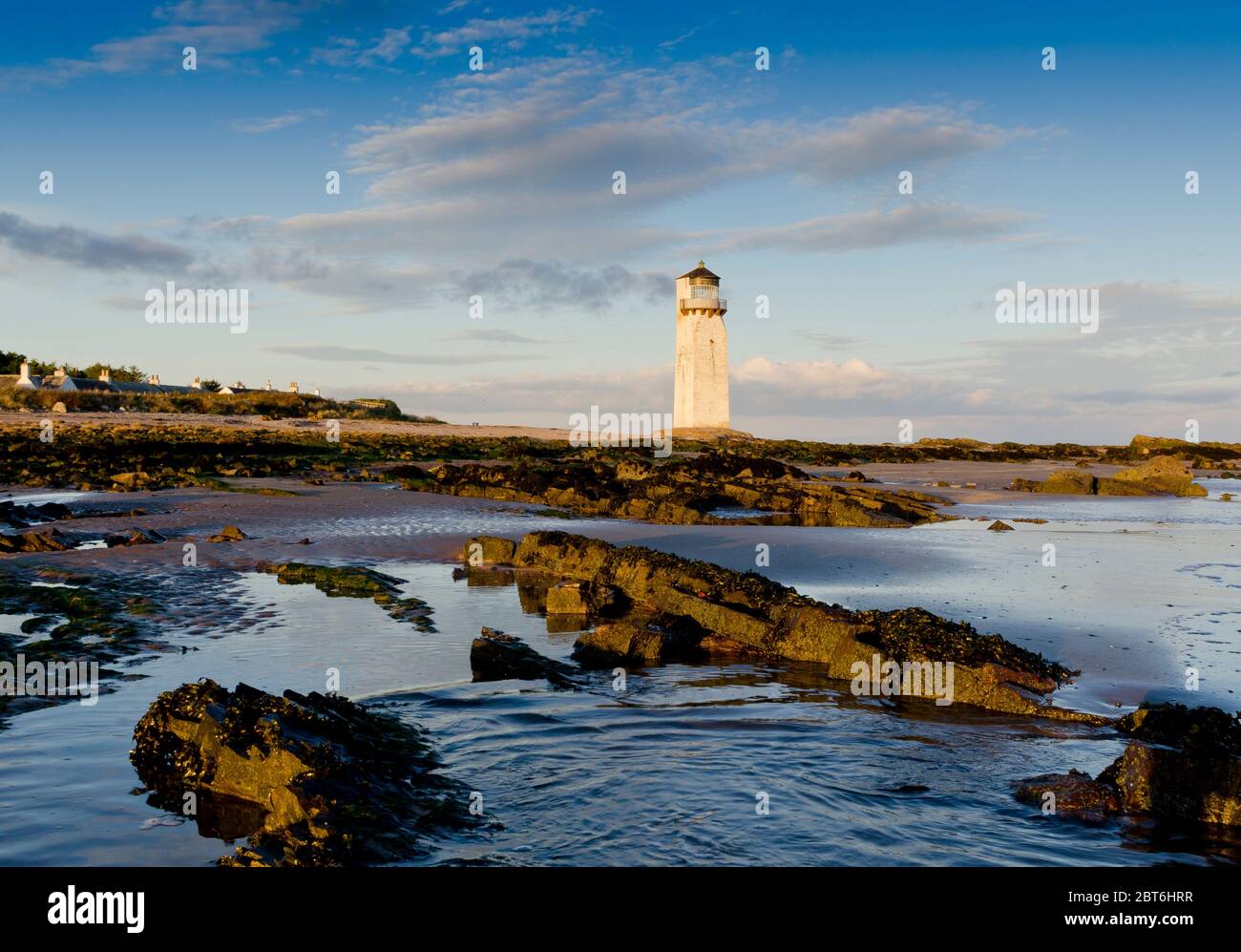 Faro di Southerness, Solway Firth Foto Stock