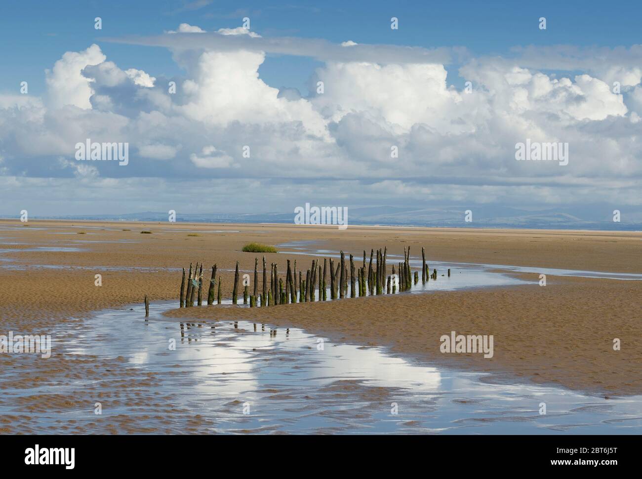 Reliquie del jetty, Meresehead, solway Firth Foto Stock