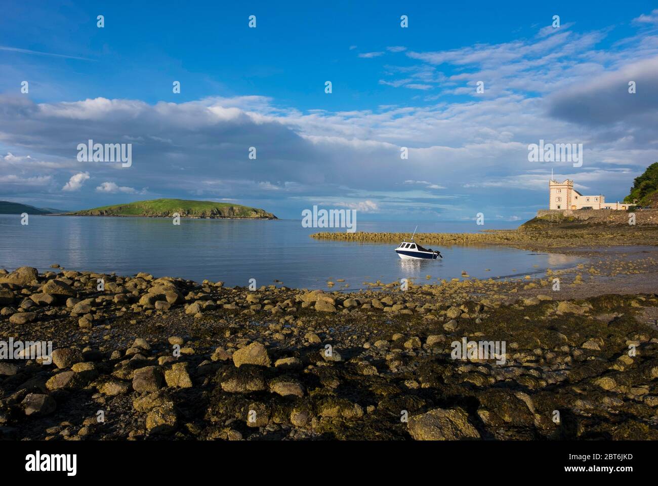 Balcicary Bay e Hestan Island Foto Stock