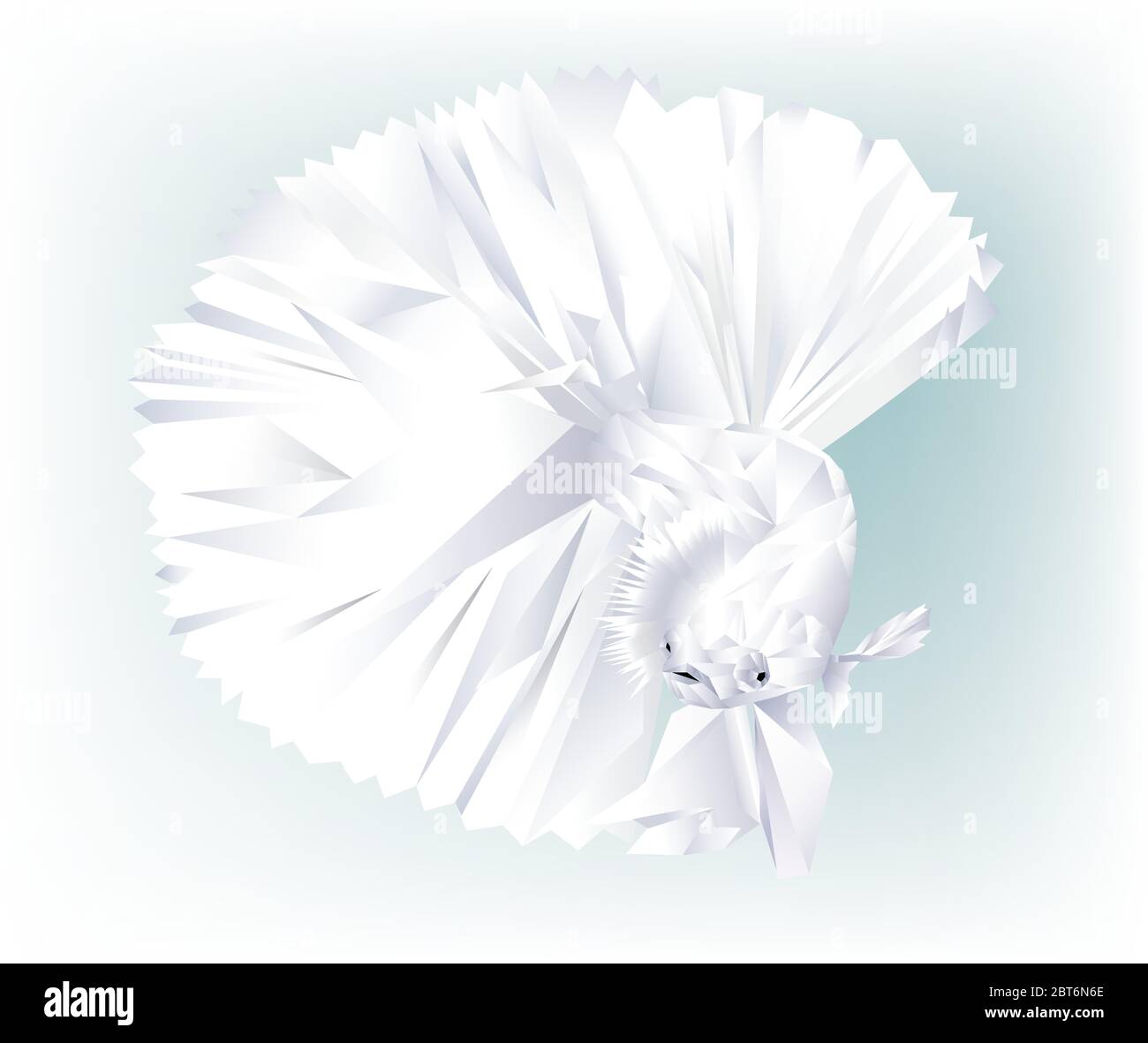 Bel cubismo Siamese combattente pesce isolato Illustrazione Vettoriale