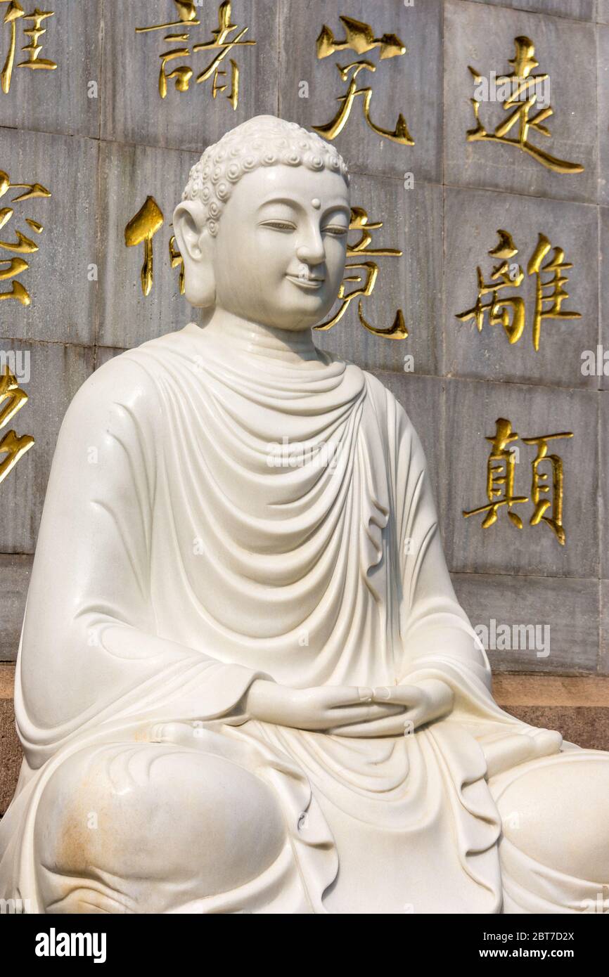 Pechino / Cina - 5 ottobre 2015: Statua del Buddha Sakyamuni al complesso buddista degli otto grandi Templi nel parco di Badachu, colline occidentali, Pechino, Chi Foto Stock