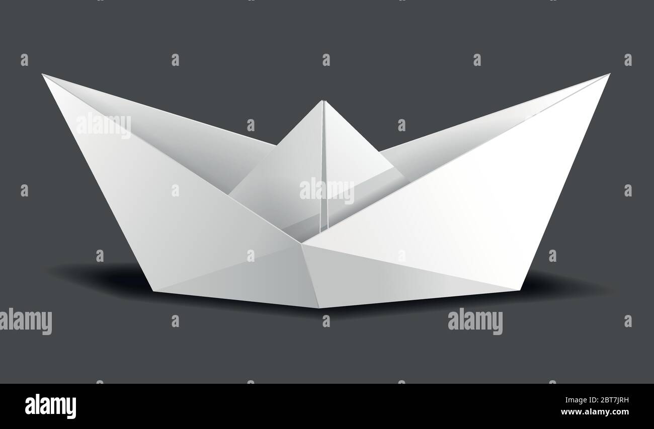 origami nave di carta come acqua di barca di vettore Immagine e Vettoriale  - Alamy