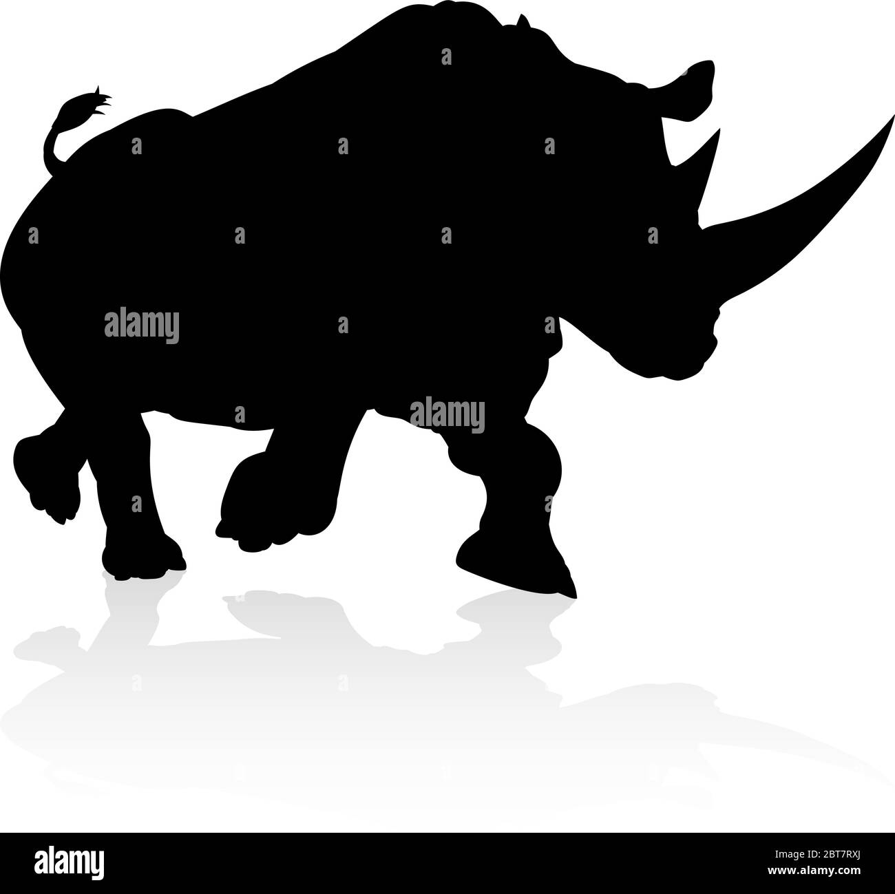 Rhino Silhouette di animali Illustrazione Vettoriale