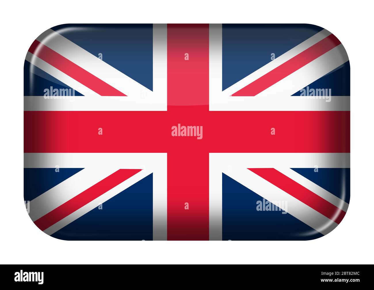 Gran Bretagna Regno Unito Union jack web icona rettangolo pulsante con tracciato di ritaglio Foto Stock