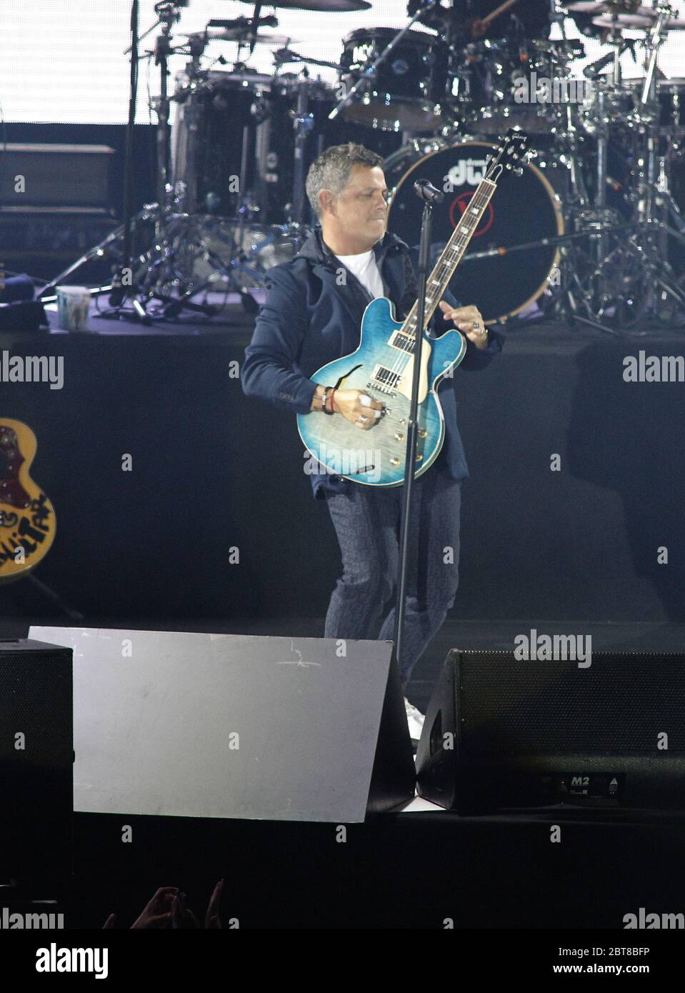 Alejandro Sanz durante il suo ultimo concerto del suo tour in Spagna tenutosi a Santiago de Compostela sabato 6 luglio 2019 Foto Stock
