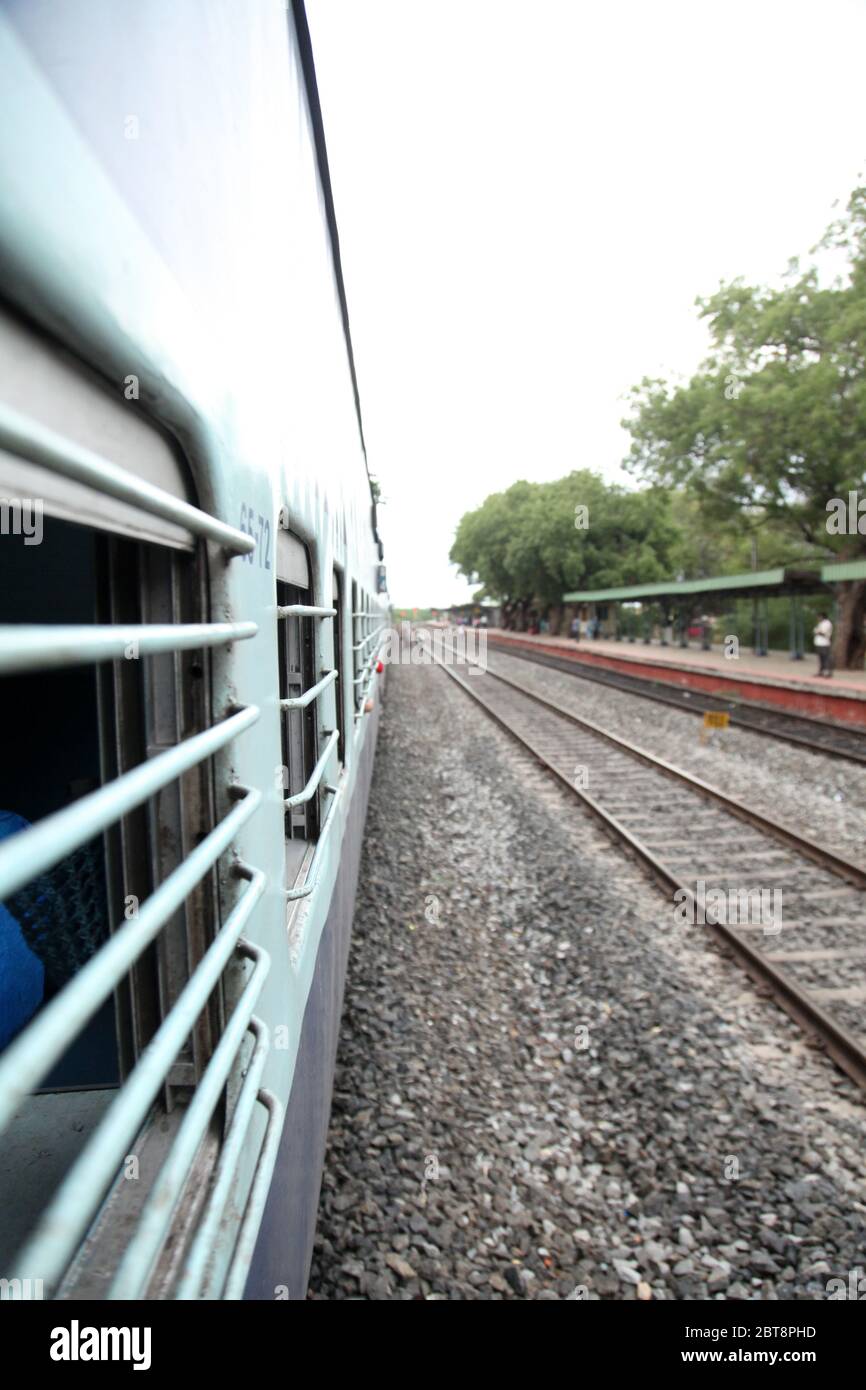 Ferrovie indiane, privatizzazione delle ferrovie, linee ferroviarie / binari, treni speciali, velocità dei treni, ferrovie - la salvezza della storia e del patrimonio indiano. INDI Foto Stock