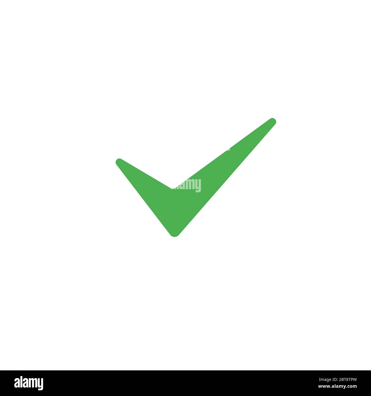 Simbolo di segno di spunta verde, segno di spunta ok, segno di sì, icona di voto. Illustrazione vettoriale di stock isolata su sfondo bianco. Illustrazione Vettoriale