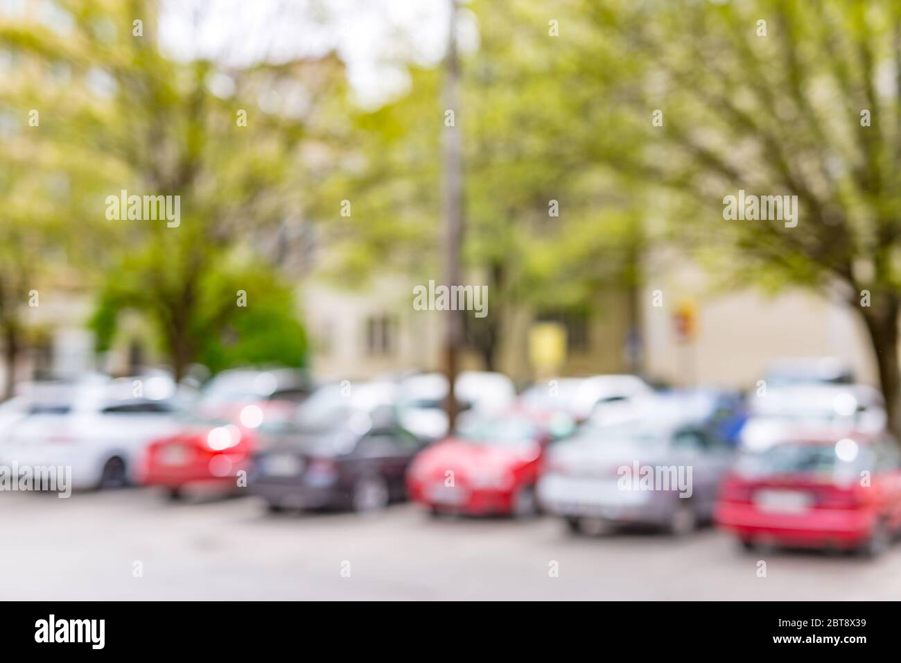 Astratto offuscato parcheggio esterno per sfondo Foto Stock