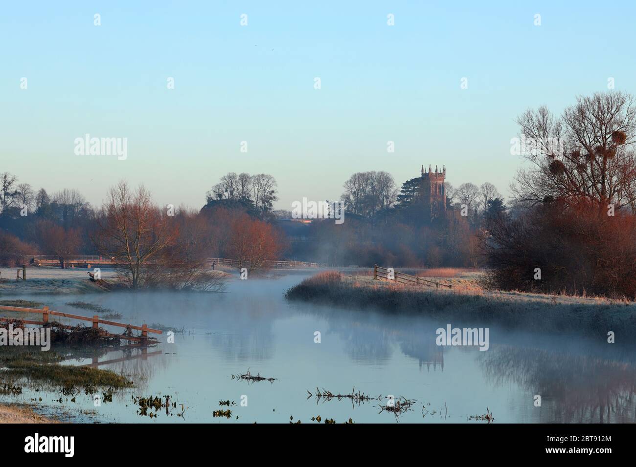 Alluvione di pappagallo fluviale a Langport Foto Stock