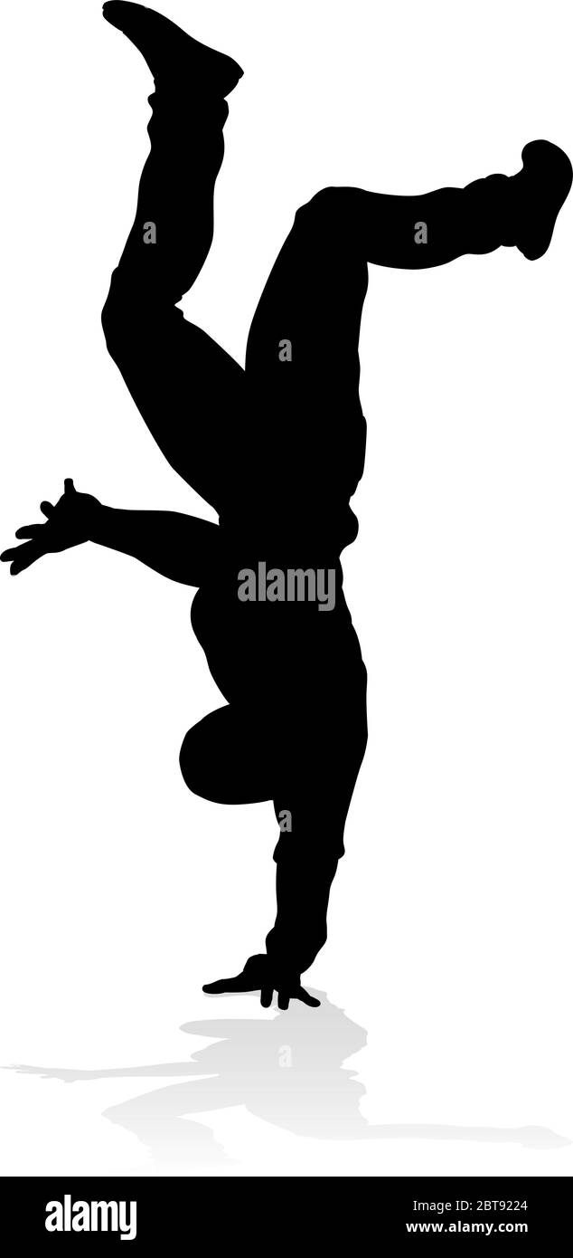 Danza di strada Silhouette ballerino Illustrazione Vettoriale