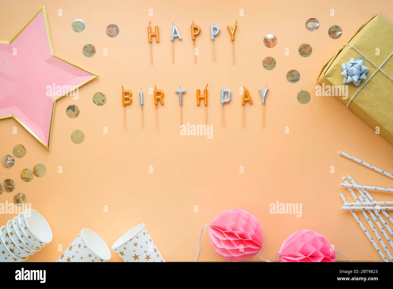 festa festiva felice cornice di compleanno Foto Stock